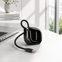 Câble USB C rétractable Toocki 100W PD à charge rapide, design mini, élégant et compact, type C vers type C, cordon de charge pour téléphone