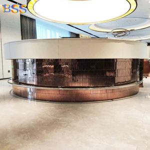 Comptoir de bar rond, design de bar à boissons, meilleur prix, comptoir de bar à cocktails moderne contemporain avec dessus en marbre personnalisé - Product Image 5