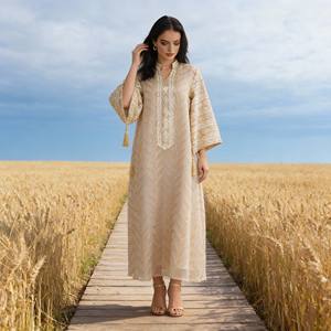 Premium Luxury Embroidery Polyester Elegant Long Abaya <b>Dress</b> <b>for</b> <b>Muslim</b> <b>Women</b> Custom Wholesale Supplier - Product Image 2