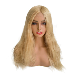 Elegante Peluca de Cabello Humano Virgen Rubio de Grado Médico <span class=keywords><strong>para</strong></span> <span class=keywords><strong>Alopecia</strong></span>, <span class=keywords><strong>con</strong></span> Base de Encaje Completo sin Pegamento de Seda y Silicona <span class=keywords><strong>para</strong></span> Mujer - Product Image 2