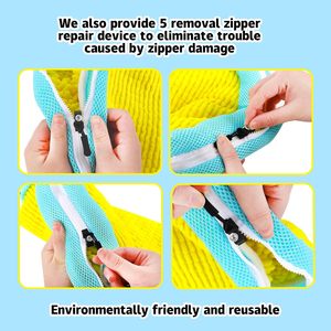 Bolsas para zapatos de lavandería de poliéster ligeras de fácil limpieza reutilizables para lavadora secadora con 5 cremalleras de repuesto para reducción de ruido - Product Image 5