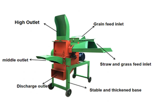 Broyeur de fourrage électrique 220V, déchiqueteuse agricole, machine à broyer les pailles et les tiges - Product Image 2