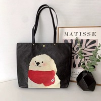 OEM personalizado al por mayor lavado compras lavable Tote Dupont bolsas de papel Kraft reciclado marrón impermeable portátil bolso de hombro