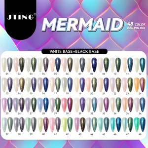 JTING Fournitures pour ongles, coffret de 48 couleurs de vernis à ongles gel holographique effet sirène, collection avec livre de couleurs unique, vernis à ongles gel OEM - Product Image 3
