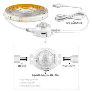 <span class=keywords><strong>Tira</strong></span> de Luces <span class=keywords><strong>LED</strong></span> con <span class=keywords><strong>Sensor</strong></span> de Movimiento 5V USB Flexible para Armarios, Escaleras y Dormitorio, Decoración con Temporizador Automático - Product Image 6