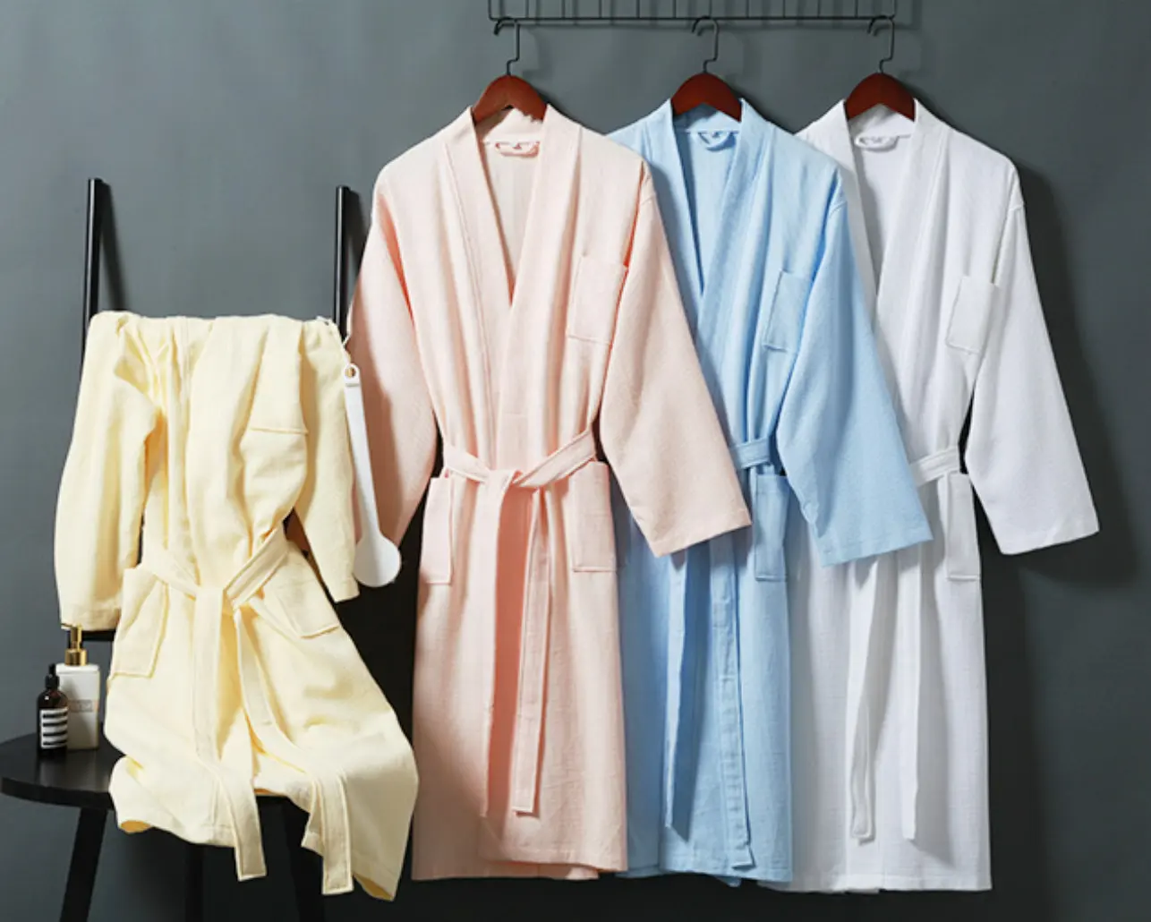 Jubah Mandi Wanita Katun Wafel Ukuran Queen, Harga Murah