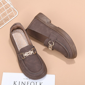 Nuovi Arrivi: Mocassini Slip-On Blu Navy da Donna con Decorazione a Catena Dorata, Scarpe Comode e Piatte per l'Uso Quotidiano in Ufficio - Product Image 5