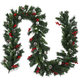 <span class=keywords><strong>Guirnalda</strong></span> Navideña Artificial Verde con <span class=keywords><strong>Luces</strong></span> LED para Decoración Navideña del Hogar, Escaleras, Chimenea, Puerta Principal - Product Image 3