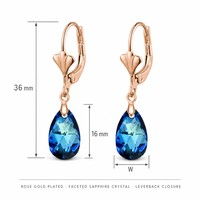 Boucles d'oreilles pendantes JinSpark de luxe en cristal et strass facettés en forme de goutte d'eau pour femme, en laiton plaqué or rose/or blanc