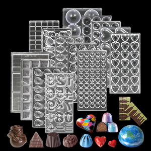 AK kustom PC polikarbonat cetakan cokelat persegi panjang plastik Dubai coklat Bar dan cetakan manis nampan Natal Halloween - Product Image 1