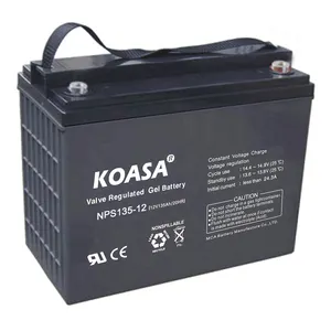 KOASA 12V135AH NP135-12 Masa Pakai Lama Baterai Siklus Dalam Baterai Tenaga Surya Baterai Asam Timbal untuk Sistem Keamanan