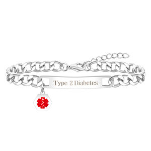 <span class=keywords><strong>Type</strong></span> <span class=keywords><strong>2</strong></span> Diabète Urgence Bracelet Médical Rouge Caducée Symbole 25cm Amateurs de Plein Air Identification Médicale Bijoux 51692 - Product Image 1