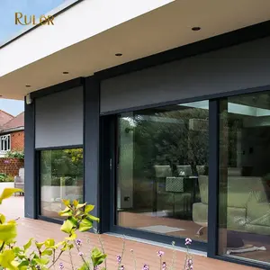 <span class=keywords><strong>Toldo</strong></span> <span class=keywords><strong>Vertical</strong></span> Personalizado para Ventana Francesa, Tela de PVC Translúcida, Persiana Enrollable Resistente al Viento, Motorizada y Retráctil - Product Image 1