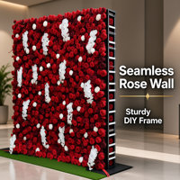 Décoration murale florale multicolore 5D en tissu pour mariage, fleurs artificielles ; échantillons personnalisés disponibles