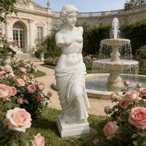 Escultura de Guerrero Europeo en Mármol Blanco para Decoración de Jardín Clásico, Patio o Mansión - Product Image 5