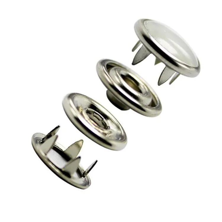 공장 직접 판매 사용자 정의 만든 반지 4 부품 금속 다섯 발톱 견인삭 핀 진주 버튼 옷