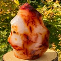 Tour de Cristal de Cornaline Naturelle Polie Flamme de Coucher de Soleil, Pierre de Guérison en Agate Rouge, Décoration Spirituelle Feng Shui pour Maison et Bureau
