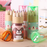 Khuyến Mại 3.5 Inch 12 Cái Cầu Vồng Màu Bút Chì Set Với Mài Mini Bút Chì Màu