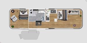 مقصورة مساحة حاوية منزل قابلة للتمديد جراب شحن من الفولاذ المقاوم للماء مع مكتب حمام للفيلا يتميز بتصميم كابينة تفاحة - Product Image 3