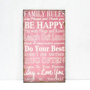 Wall Hanging Proverb Wording Plaque Murale China Suppliers Country Style Custom Wood Signs Decoration;