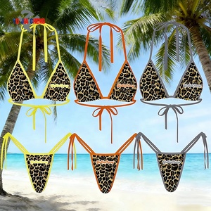 Conjunto de Bikini Personalizado con Estampado de Leopardo para Mujer, Traje de Baño de Dos Piezas, Ropa de Playa Sexy con Top y Braguita - Product Image 2