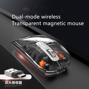 Không Dây BT chuột trong suốt có thể sạc lại im lặng cao cấp xuất hiện bên ngoài chuột cho máy tính xách tay Máy tính để bàn máy tính bảng trong kho - Product Image 2