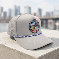Gorra de Golf de 5 Paneles con Emblema de Goma, Logotipo Personalizado OEM, MOQ Bajo, Algodón Lavado, Cierre de Velcro, Ligera, Deportiva, para Hombre y Mujer
