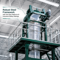 Ligne de production de films soufflés multicouches par coextrusion avec système d'anneau d'air