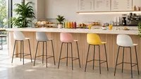 Tabouret de comptoir en polypropylène à dossier bas (PC-108)