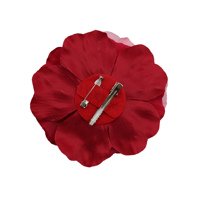 Fleurs décoratives 3D en tissu satiné et maille, grandes, faites à la main, avec perles au centre, pour Noël et Pâques (vente en gros)