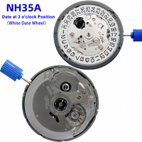 Movimiento de Reloj Mecánico Automático Original Nuevo NH35A NH36A, Piezas de Repuesto NH35 NH36, Corona 3H/6H/3.8H