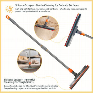 <span class=keywords><strong>Balai</strong></span> à poils d'animaux télescopique double face en caoutchouc <span class=keywords><strong>pour</strong></span> tapis et sols mouillés – Outil de nettoyage domestique en promotion - Product Image 2