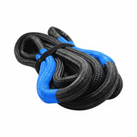 Livraison rapide, en stock, sangle de remorquage en nylon tressé double de 7/8 pouces (22 mm), 20 pieds, couleur rouge, kit de récupération Kenitic, garantie 1 an