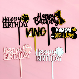 ท็อปเปอร์เค้กวันเกิดอะคริลิค รูปน้ำผึ้งและของหวาน ตกแต่งด้วยกระดูกรูปอุ้งเท้าสุนัข สำหรับงานเลี้ยงสุนัขและแมว - Product Image 2
