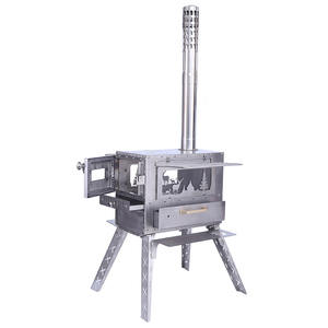 Réchaud de camping pour tente Réchaud de sauna extérieur Réchaud à bois pliant en acier inoxydable avec cheminée Réchaud de tente portable - Product Image 1