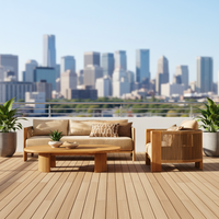 Ensemble de jardin d'extérieur en bois massif, design nordique, pour villa et cour, résistant à l'eau et à la corrosion, canapé, chaise et table basse en teck et rotin