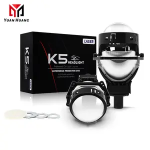 2PCS K53インチレーザーヘッドライトLED電球140WBi-LedプロジェクターレンズヘッドライトLEDカーHDレンズレトロフィット自動車