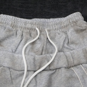 Oversized Men's Hoodie Set Gray Drip Print Cotton French Terry Casual Sweatshirt Pants With Logo Front Pocket Autumn Wear - Product Image 6