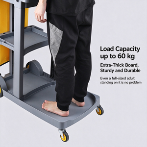 <span class=keywords><strong>Chariot</strong></span> <span class=keywords><strong>de</strong></span> <span class=keywords><strong>ménage</strong></span> personnalisable en plastique pour hôtel, avec 4 roues, capacité <span class=keywords><strong>de</strong></span> 500 lb, 3 étagères, <span class=keywords><strong>chariot</strong></span> <span class=keywords><strong>de</strong></span> service pour personnel d'entretien - Product Image 3