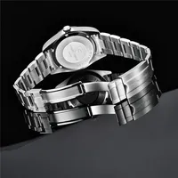 PAGANI DESIGN Jam Tangan Otomatis Mekanis Pria, Arloji 1715 Dial Daun Palem Mewah Stainless Steel Tahan Air Bercahaya