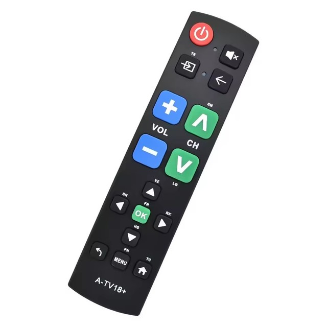 New A-TV18+ Fixed Universal for Many Brands Learning Functions Big Button Rechargeable Battery 10m Control Distance TV Remote