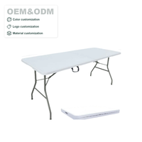 Table à manger portable design moderne Chaises et tables de banquet en plastique pour le camping en plein air Table longue pour le bureau de mariage à la maison