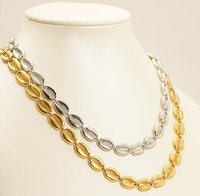 Ensemble de collier et bracelet élégant et tendance pour femme, en or 18 carats, avec coquillage ajouré, personnalisable, vente en gros
