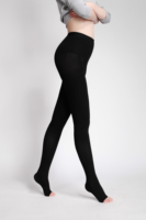 Collants de compression médicaux opaques antibactériens à bout ouvert pour femmes 15-20 mmHg, respirants, pour le soutien des varices et des gonflements
