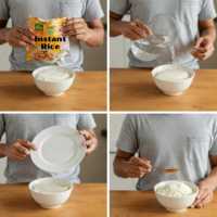 Riz instantané blanc à grain long de haute qualité du fournisseur chinois Nourriture adaptée aux voyages Simplement tremper l'eau bouillante Aucun feu requis