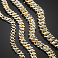 Jeune garçon Hip Hop bijoux en gros 8mm-14mm 14K or 925 argent 2 rangées VVS Moissanite diamant glacé cubain lien chaîne collier