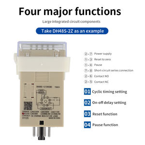 DH48S-2Z programmabile 0.01S-99H99M del commutatore del relè del <span class=keywords><strong>temporizzatore</strong></span> di Digital LED con il <span class=keywords><strong>temporizzatore</strong></span> di ritardo di ca/cc 12V 24V 36V 110V 220V <span class=keywords><strong>380V</strong></span> della Base dell'incavo - Product Image 6