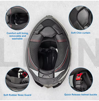 Casque intégral Norisk en ABS thermoplastique confortable pour moto, vente en gros d'usine pour hommes