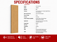 Panneau acoustique moderne en MDF perforé en bois pour hôtel, bureau, auditorium, salon, appartement, bureau à domicile
