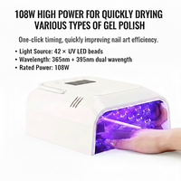 Nouvelle Lampe à Ongles IA 2026 – Séchoir à Gel Rechargeable 108 Watts à Polymérisation Rapide Tan Wan LED Master avec Ventilateur de Refroidissement